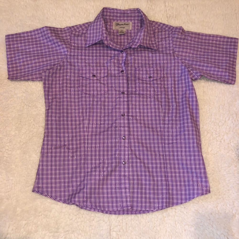 Wrancher by Wrangler Purple Pearl Snap Shirt